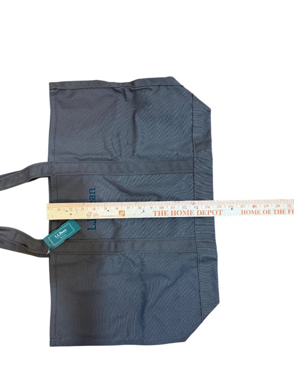 LL Bean Grocery Tote Bag Cotton Grey Japan Exclusive Platinum Grey Green - Picture 6 of 8